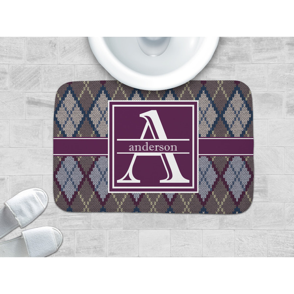 Knit Argyle Memory Foam Bath Mat - LIFESTYLE 34x21