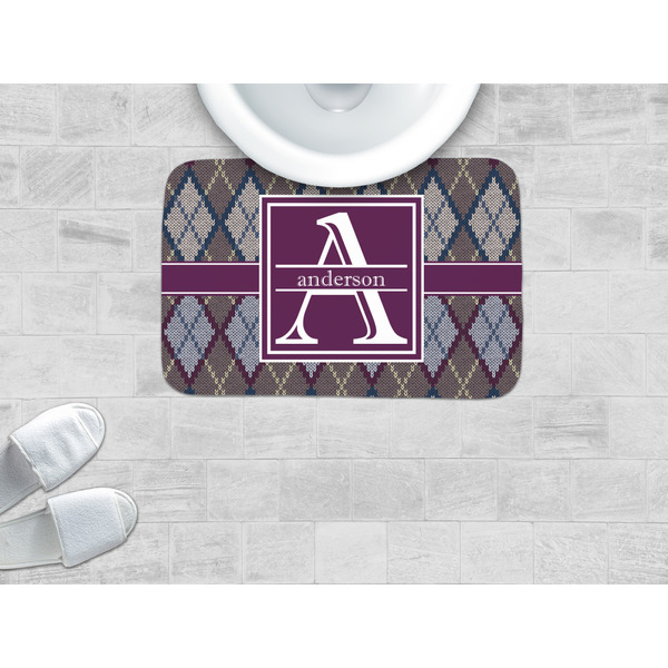 Knit Argyle Memory Foam Bath Mat - LIFESTYLE