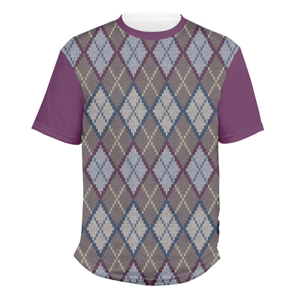 Custom Knit Argyle Men's Crew T-Shirt - Large