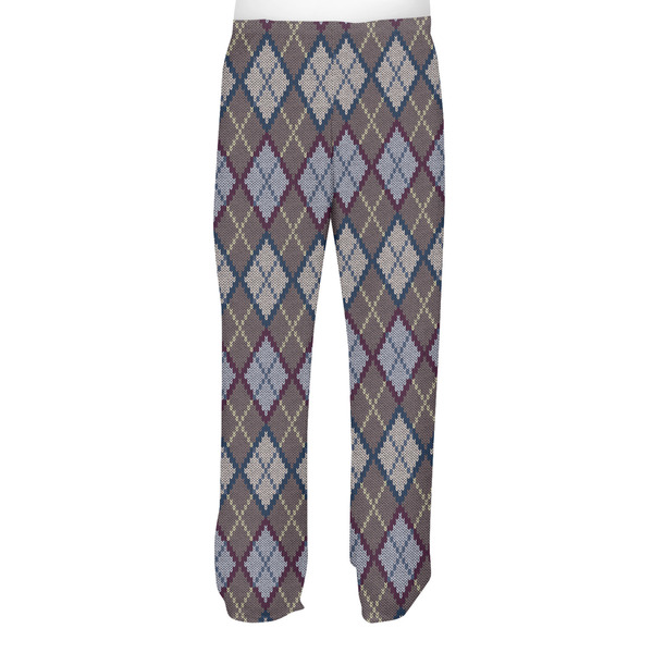 Knit Argyle Men's Pjs Back - on model