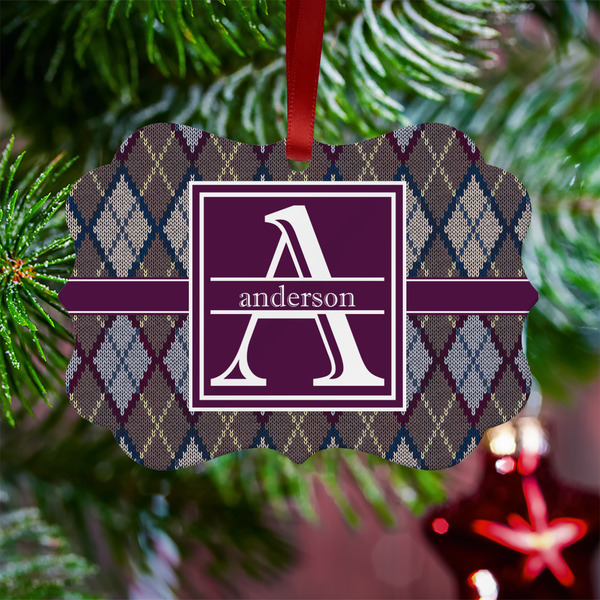 Knit Argyle Metal Benilux Ornament - Lifestyle