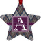 Knit Argyle Metal Star Ornament - Front