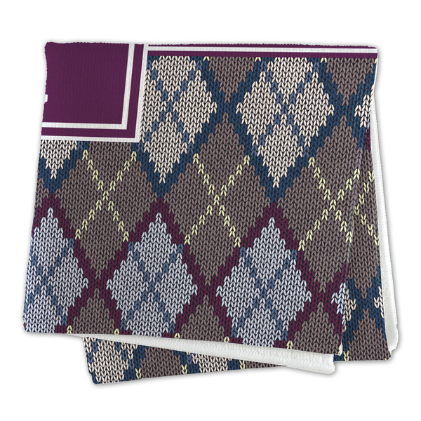 Knit Argyle Microfiber Dish Rag - FOLDED (square)