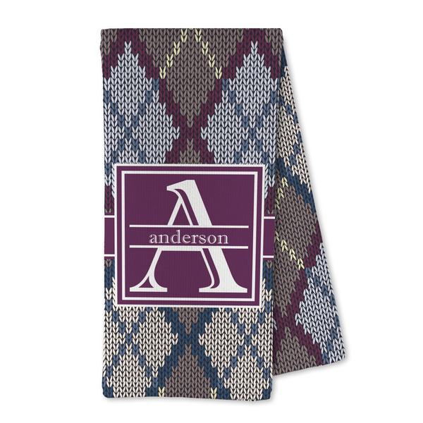 Custom Knit Argyle Kitchen Towel - Microfiber (Personalized)
