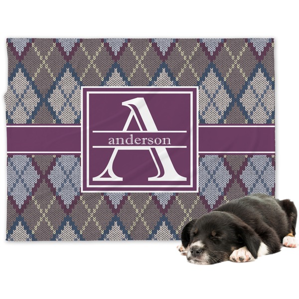 Custom Knit Argyle Dog Blanket - Large (Personalized)