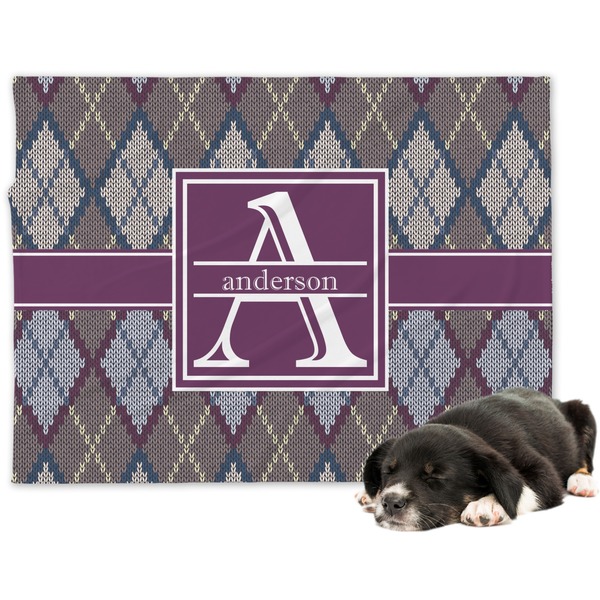 Custom Knit Argyle Dog Blanket - Regular (Personalized)