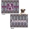 Knit Argyle Microfleece Dog Blanket - Regular - Front & Back
