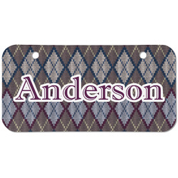 Knit Argyle Mini/Bicycle License Plate (2 Holes) (Personalized)