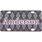 Knit Argyle Mini/Bicycle License Plate (Personalized)