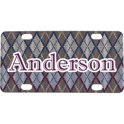 Knit Argyle Mini/Bicycle License Plate (Personalized)