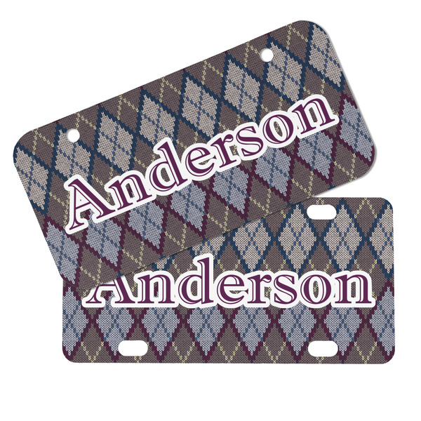 Knit Argyle Mini License Plates - MAIN (4 and 2 Holes)