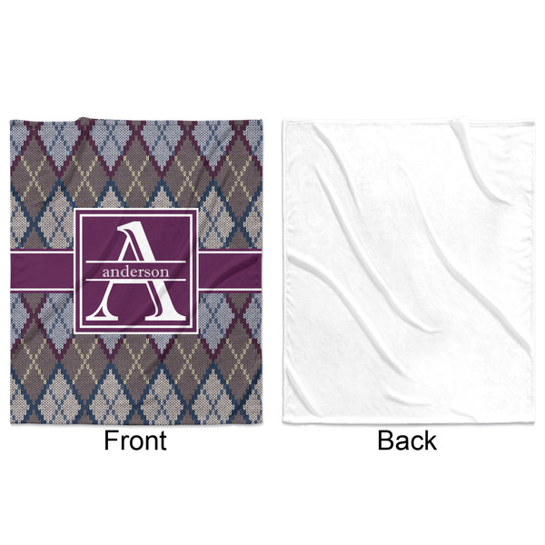 Knit Argyle Minky Blanket - 50"x60" - Single Sided - Front & Back
