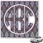 Knit Argyle Monogram Car Decal (Personalized)