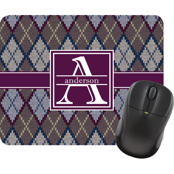 Custom Knit Argyle Rectangular Mouse Pad (Personalized)