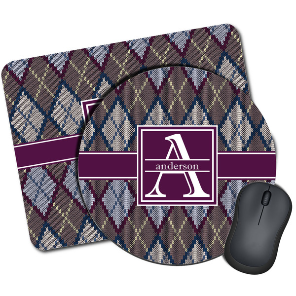 Custom Knit Argyle Mouse Pad (Personalized)