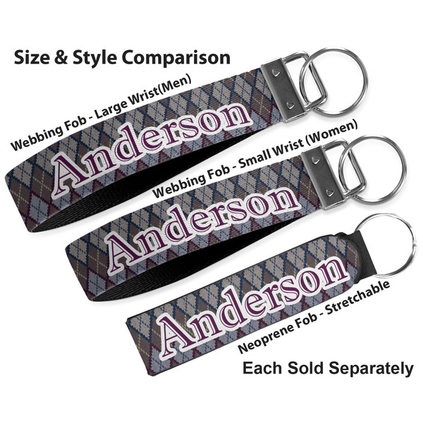 Knit Argyle Multiple Key Ring comparison sizes
