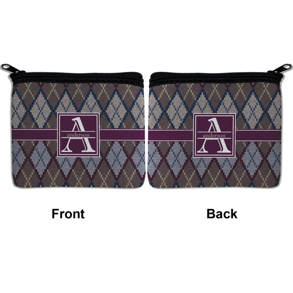 Knit Argyle Neoprene Coin Purse - Front & Back (APPROVAL)