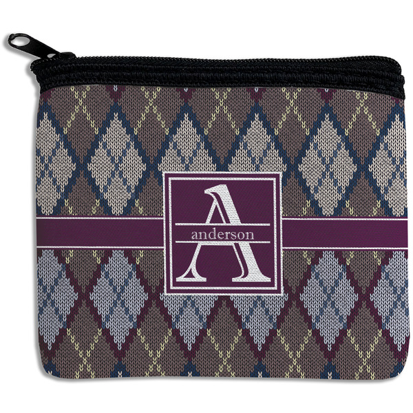 Custom Knit Argyle Rectangular Coin Purse (Personalized)
