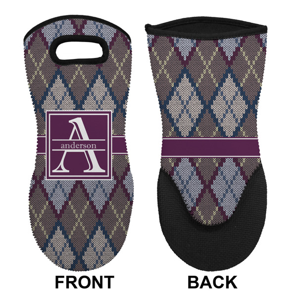 Knit Argyle Neoprene Oven Mitt (Front & Back)