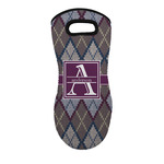 Knit Argyle Neoprene Oven Mitt - Single w/ Name and Initial