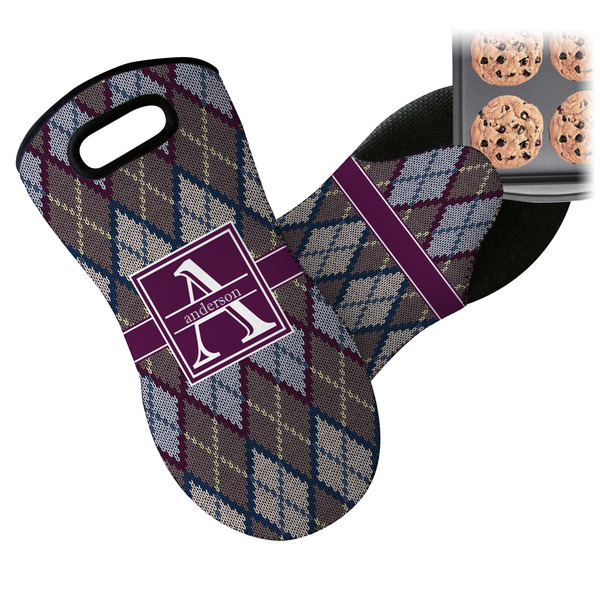 Knit Argyle Neoprene Oven Mitt
