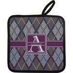 Knit Argyle Pot Holder w/ Name and Initial