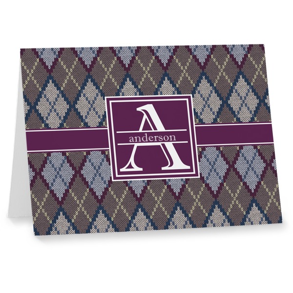 Custom Knit Argyle Note cards (Personalized)