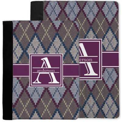Knit Argyle Notebook Padfolio w/ Name and Initial