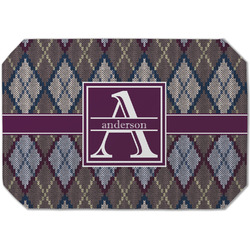 Knit Argyle Dining Table Mat - Octagon (Single-Sided) w/ Name and Initial