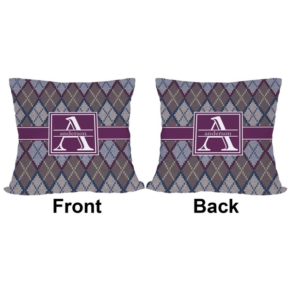 Knit Argyle Outdoor Pillow - 18x18