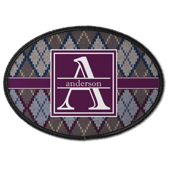 Knit Argyle Oval Patch