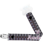 Knit Argyle Pacifier Clip (Personalized)