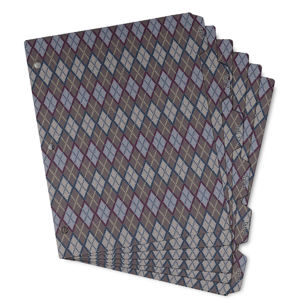 Custom Knit Argyle Binder Tab Divider - Set of 6 (Personalized)