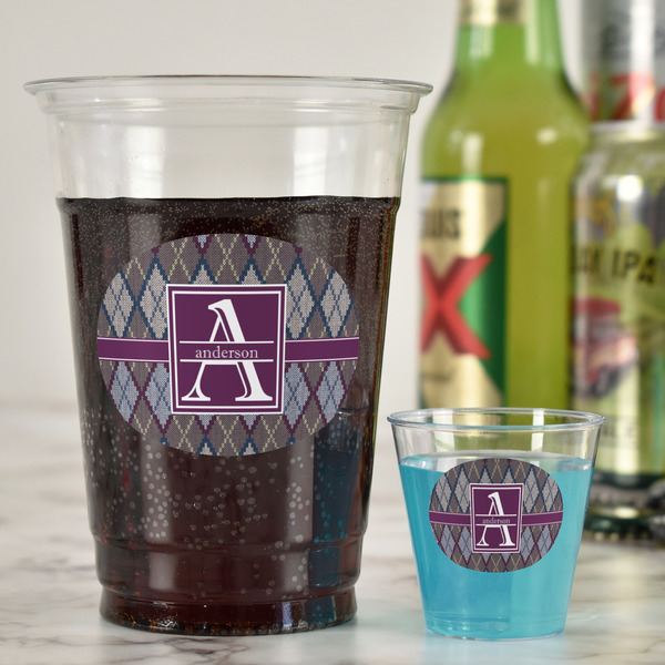 Knit Argyle Party Cups - 16oz - In Context