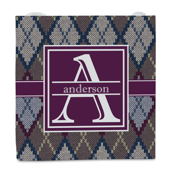 Knit Argyle Party Favor Gift Bag - Gloss - Front