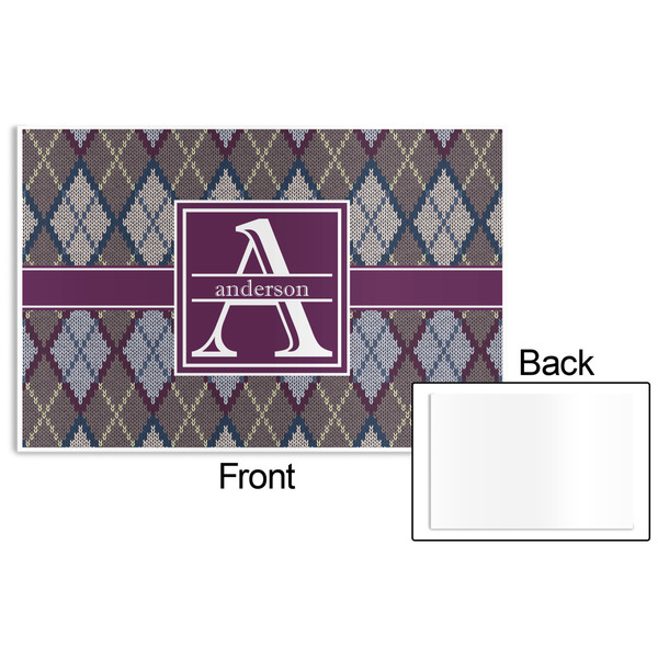 Knit Argyle Disposable Paper Placemat - Front & Back