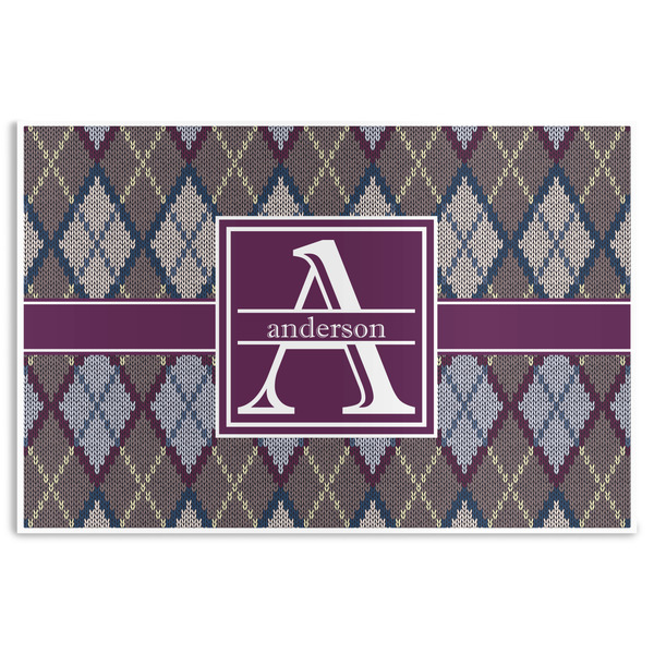 Custom Knit Argyle Disposable Paper Placemats (Personalized)