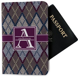Knit Argyle Passport Holder - Fabric (Personalized)