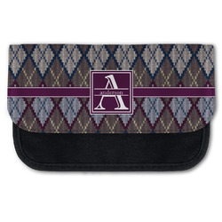 Knit Argyle Canvas Pencil Case w/ Name and Initial