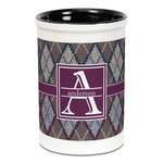 Knit Argyle Ceramic Pencil Holders - Black