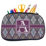 Knit Argyle Neoprene Pencil Case - Medium w/ Name and Initial