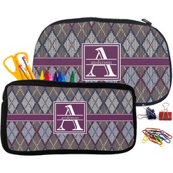 Knit Argyle Neoprene Pencil Case (Personalized)