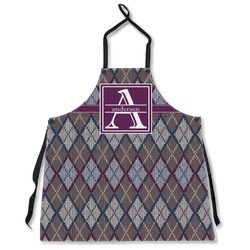 Knit Argyle Apron Without Pockets w/ Name and Initial
