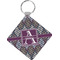 Knit Argyle Diamond Plastic Keychain w/ Name and Initial