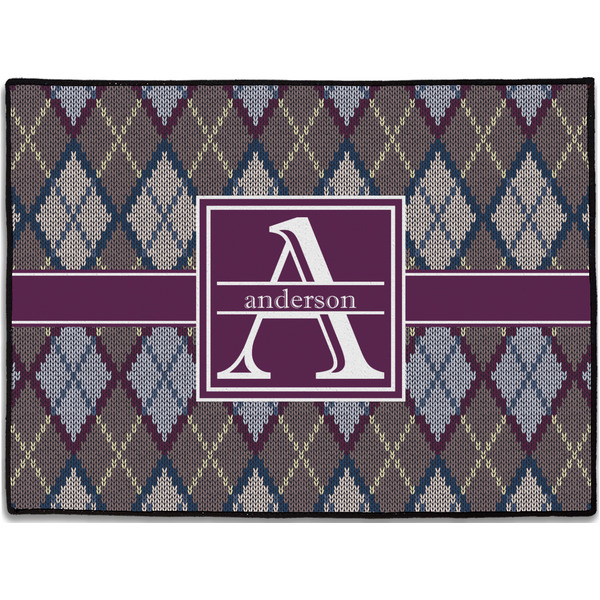 Custom Knit Argyle Door Mat - 24"x18" (Personalized)