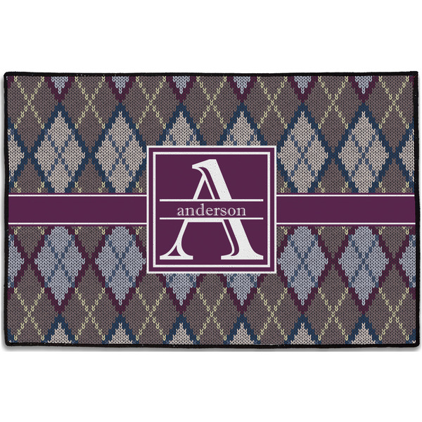 Knit Argyle Personalized Door Mat - 36x24 (APPROVAL)