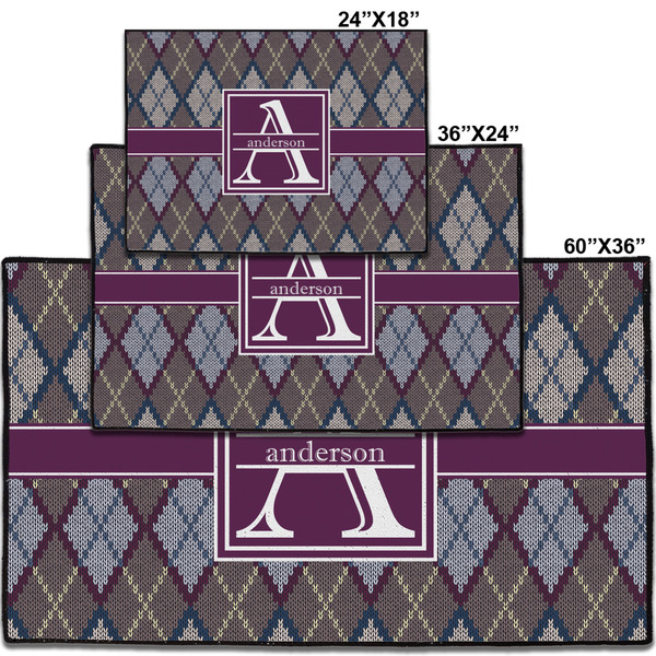 Knit Argyle Personalized Door Mat - Group Parent IMF