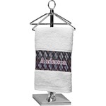 Knit Argyle Cotton Finger Tip Towel (Personalized)