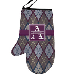 Knit Argyle Left Oven Mitt (Personalized)