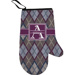 Knit Argyle Oven Mitt (Personalized)